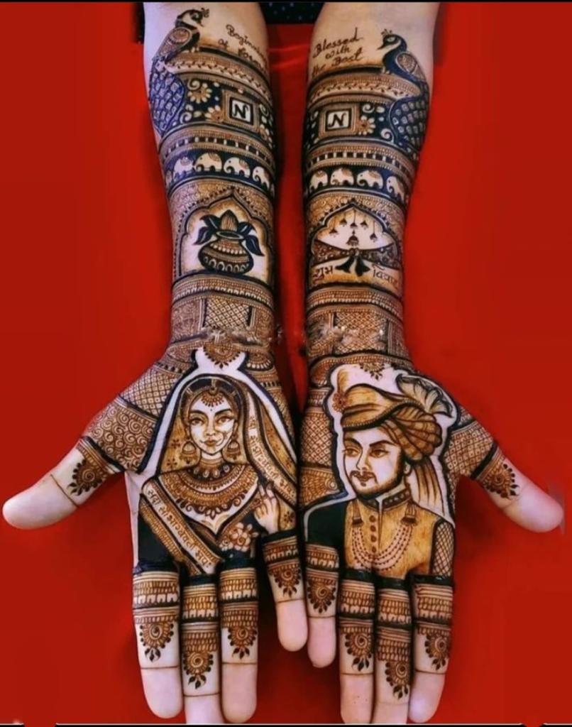 bride mehndi design